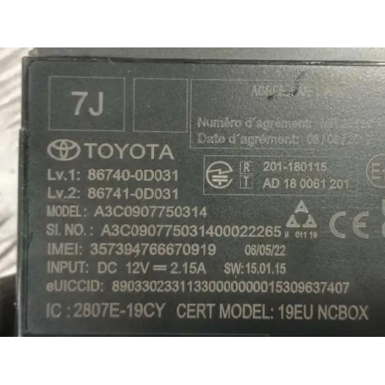 Modulo Electronico para Toyota Yaris (Xpa1F/Mxph11/Chxnbw)