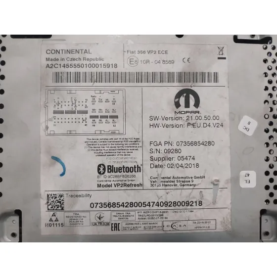 Sistema Audio / Radio Cd para Fiat Tipo Ii (357) Berlina