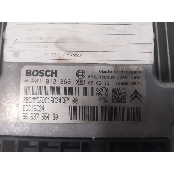 Centralita Motor Uce para Peugeot 207