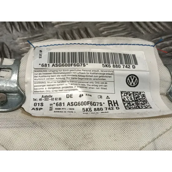 Airbag Cortina Delantero Derecho para Volkswagen Golf Vi (5K1)