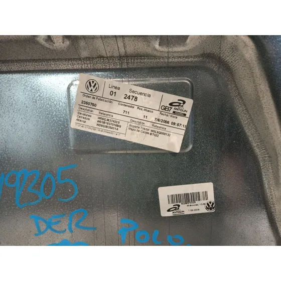Elevalunas Delantero Derecho para Volkswagen Polo Iv (9N_, 9A_)