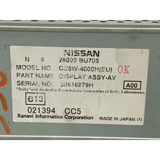 Pantalla Multifuncion para Nissan Almera Tino (V10)