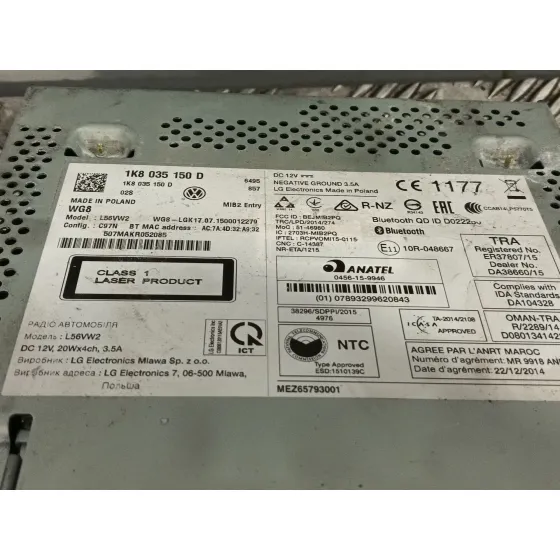 Sistema Audio / Radio Cd para Volkswagen Caddy Iv Monospace (Sab, Saj)