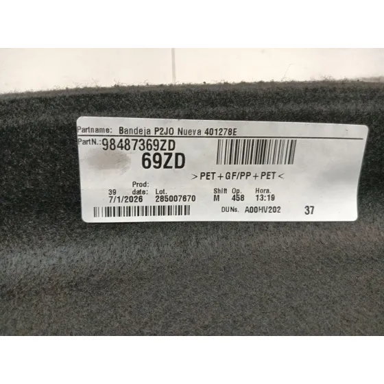 Bandeja Trasera para Peugeot 208 I (Ca_, Cc_)
