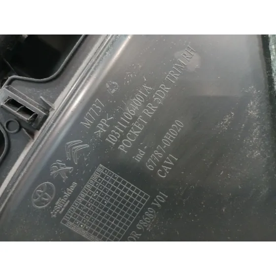 Guarnecido Puerta Trasera Derecha para Peugeot 108