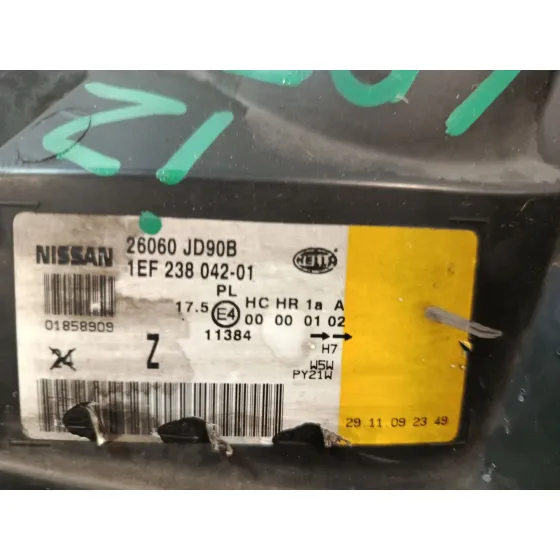 Faro Izquierdo para Nissan Qashqai I (J10, Nj10)