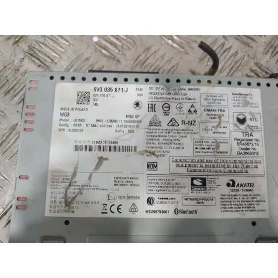 Pantalla / Mando Multifuncion para Skoda Fabia Iii (Nj3)