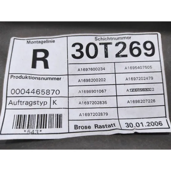 Elevalunas Delantero Derecho para Mercedes-Benz Clase B (W245)