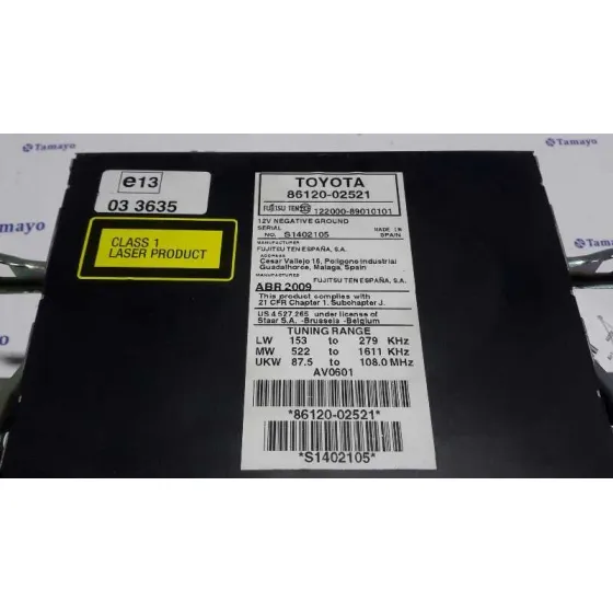 Sistema Audio / Radio Cd para Toyota Auris