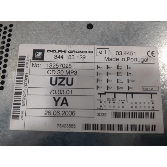 Sistema Audio / Radio Cd para Opel Corsa D