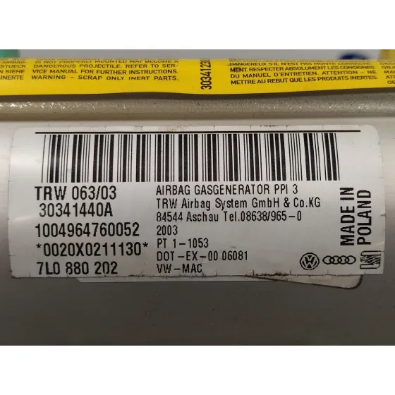 Airbag Delantero Derecho para Volkswagen Touareg (7La)