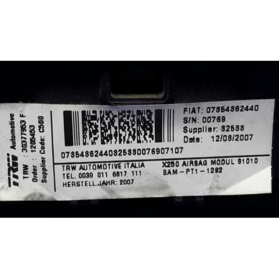 Airbag Delantero Izquierdo para Peugeot Boxer Caja Cerrada (Rs 3000) (330/333) 2007 ->)