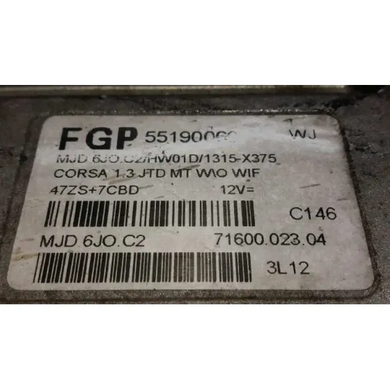 Centralita Motor Uce para Opel Corsa C