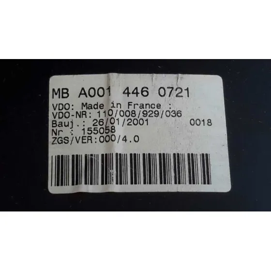 Cuadro Instrumentos para Mercedes-Benz Sprinter 02.00 -> Caja Abierta