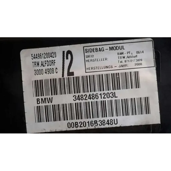 Airbag Lateral Delantero Derecho para Bmw Serie 3 Berlina (E46)