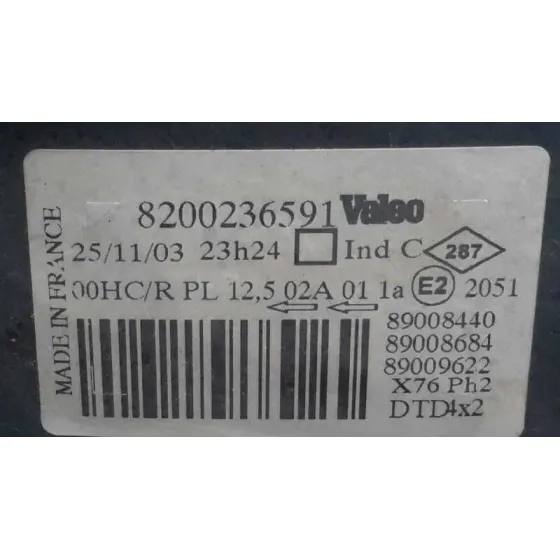 Faro Derecho para Nissan Kubistar (X76)