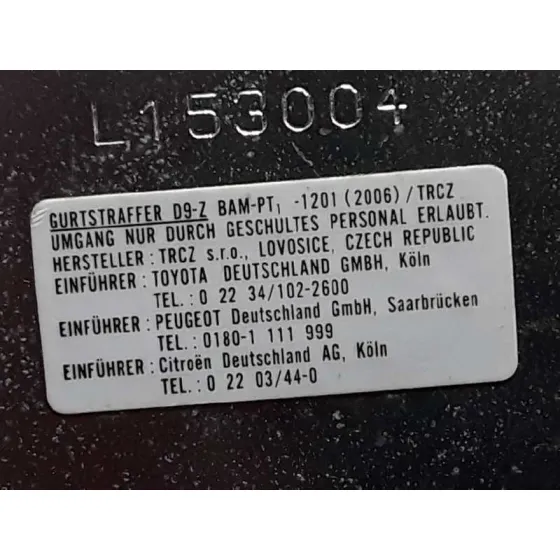 Cinturon Seguridad Delantero para Citroën C1