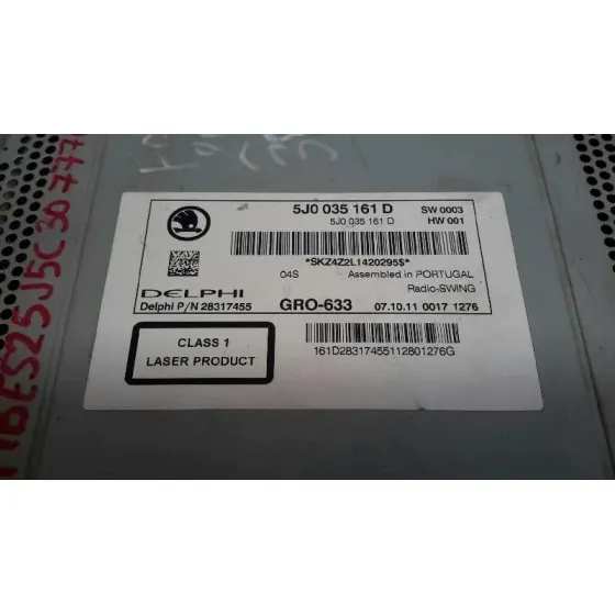 Sistema Audio / Radio Cd para Skoda Fabia (5J2 )