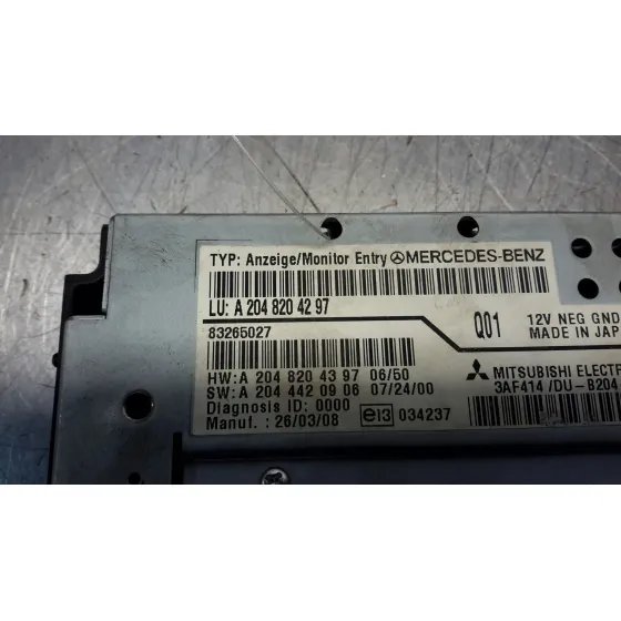 Pantalla Multifuncion para Mercedes-Benz Clase C (W204) Berlina