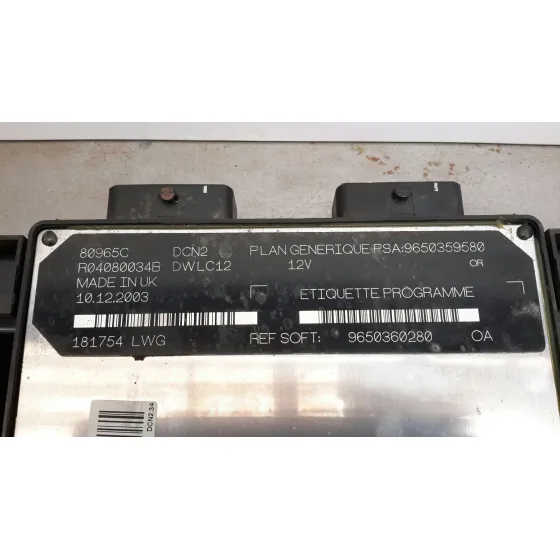 Centralita Motor Uce para Peugeot Partner (S2)