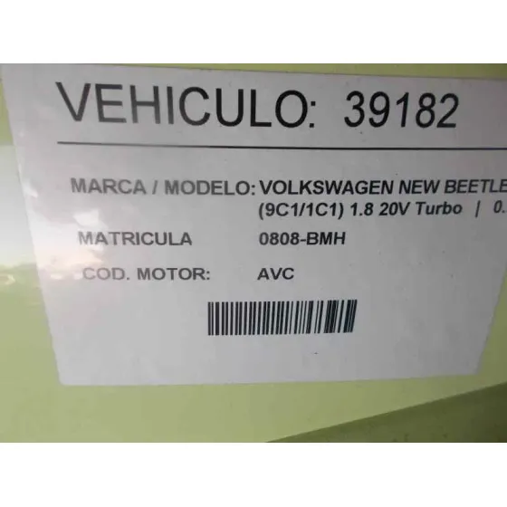 VOLKSWAGEN NEW BEETLE (9C1/1C1) '2000 1.8 20V TURBO PISTACHO