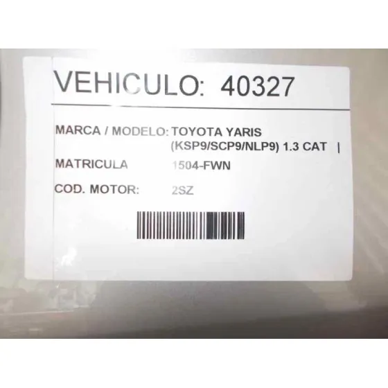 TOYOTA YARIS (KSP9/SCP9/NLP9) '2007 1.3 CAT PLATA
