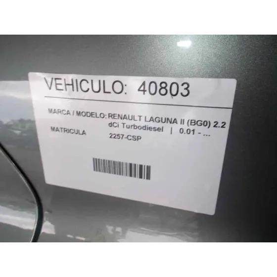 RENAULT LAGUNA II (BG0) '2004 2.2 DCI TURBODIESEL GRIS
