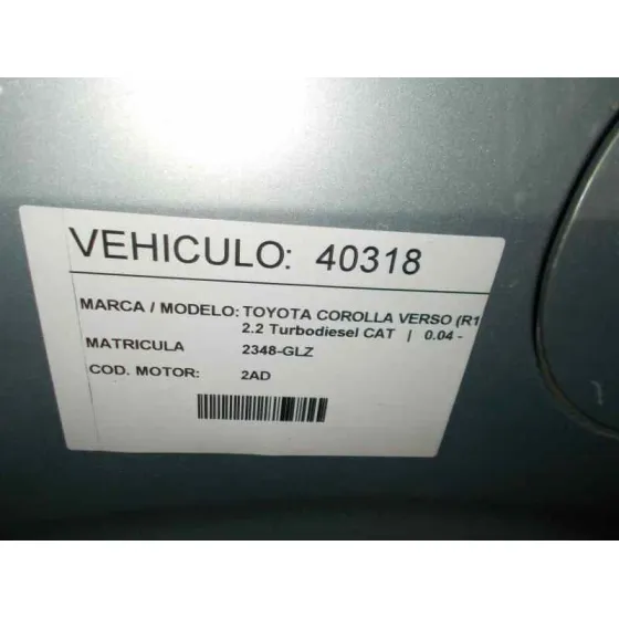 TOYOTA COROLLA VERSO (R1) '2009 2.2 TURBODIESEL CAT PLATA