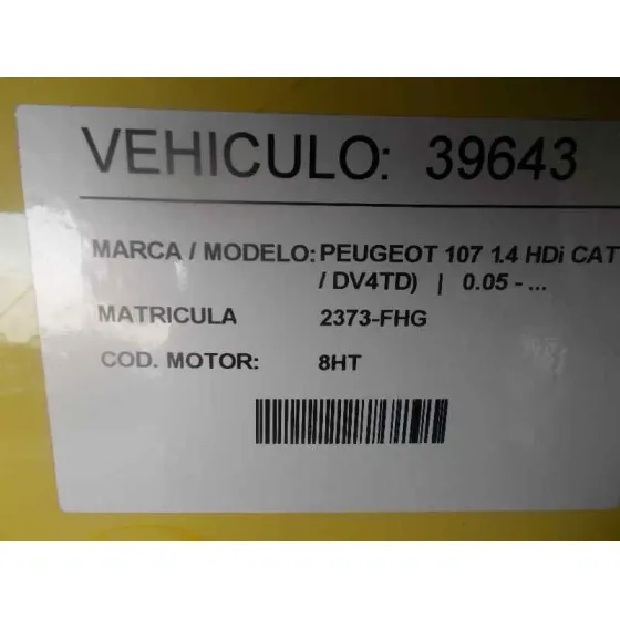 PEUGEOT 107 '2006 1.4 HDI CAT (8HT / DV4TD) AMARILLO