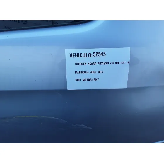 CITROEN XSARA PICASSO '2001 2.0 HDI CAT (RHY / DW10TD) PLATA