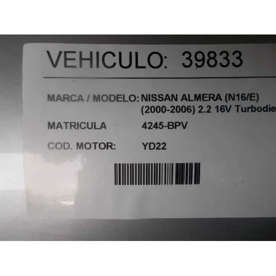 NISSAN ALMERA (N16/E) '2001 2.2 16V TURBODIESEL CAT PLATA