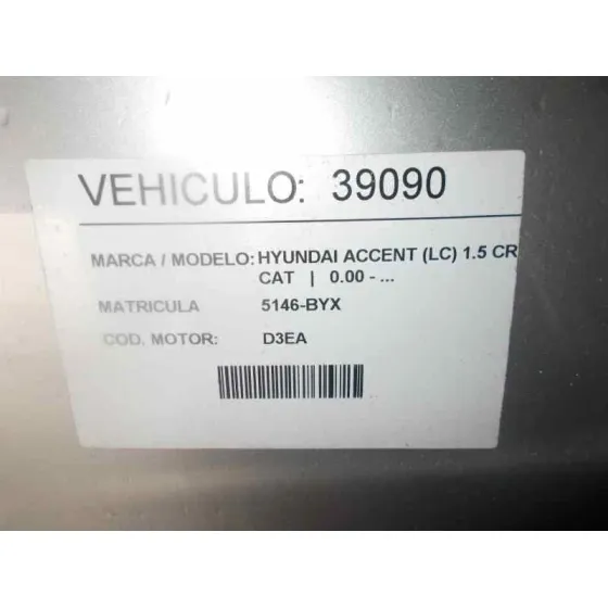 HYUNDAI ACCENT (LC) '2002 1.5 CRDI CAT PLATA
