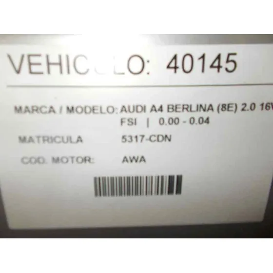 AUDI A4 BERLINA (8E) '2003 2.0 16V FSI PLATA