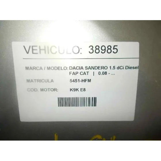 DACIA SANDERO '2011 1.5 DCI DIESEL FAP CAT PLATA