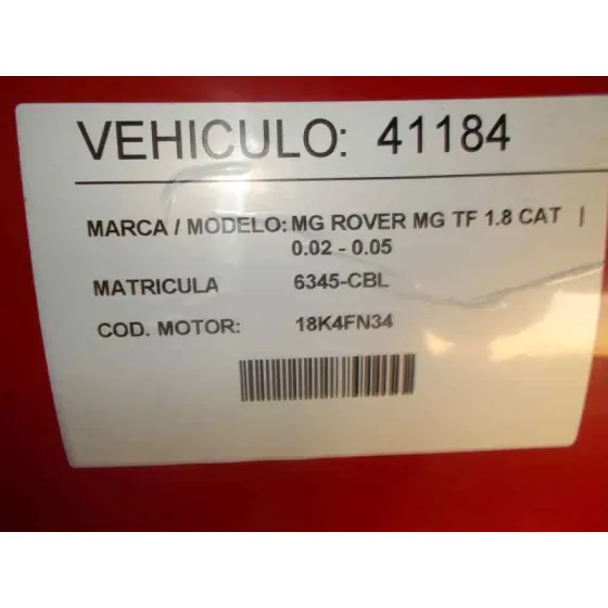 MG ROVER MG TF '2002 1.8 CAT ROJO