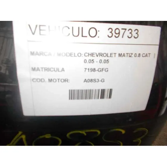 CHEVROLET MATIZ '2008 0.8 CAT NEGRO