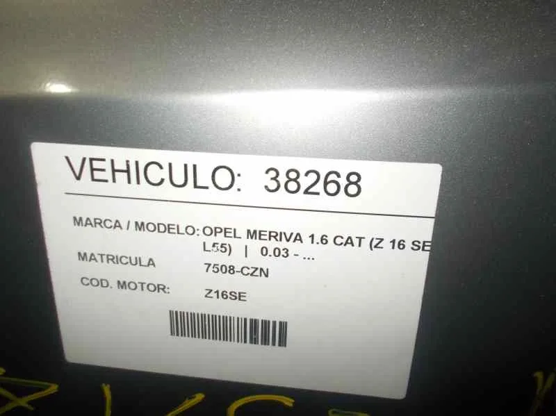 OPEL MERIVA '2004 1.6 CAT (Z 16 SE / L55) GRIS