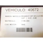 PEUGEOT 307 (S1) PEUGEOT 307 (S1) '2002 2.0 HDI FAP CAT LILA 2001