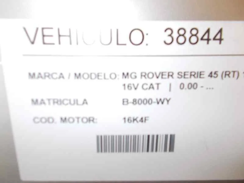 MG ROVER SERIE 45 (RT) 2000 1.6 16V CAT PLATA