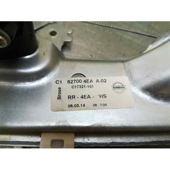 Elevalunas Trasero Derecho Para Nissan Qashqai