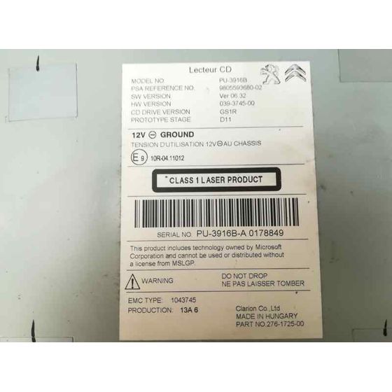 Sistema Audio / Radio Cd Para Citroen C4 Lim.