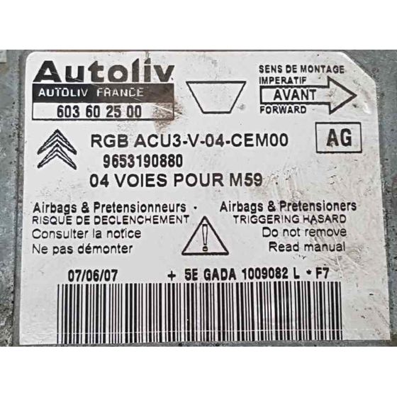 Airbag Delantero Izquierdo Para Citroen Berlingo