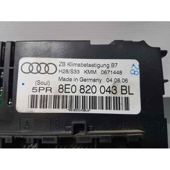 Mando Climatizador para Audi A4 Cabrio (8H)