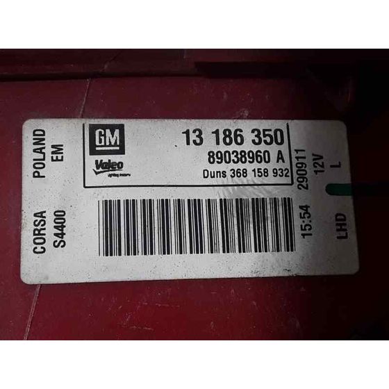 Piloto Trasero Izquierdo Para Opel Corsa D