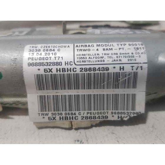 Airbag Cortina Delantero Derecho para Peugeot 308