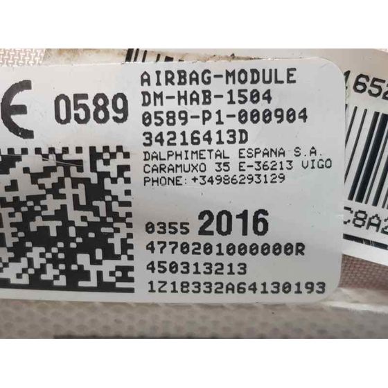 Airbag Cortina Delantero Derecho Para Opel Crossland X