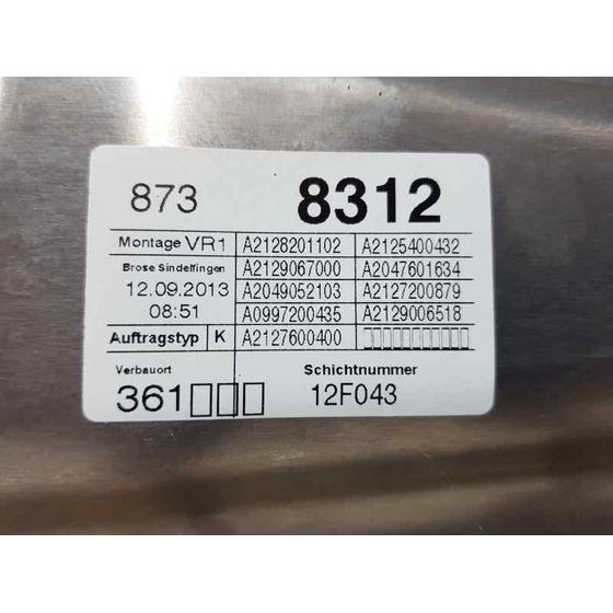 Elevalunas Delantero Derecho para Mercedes-Benz Clase E (W212) Lim.