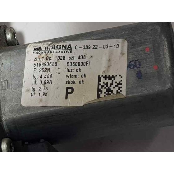 Elevalunas Delantero Derecho Para Fiat Nuova 500