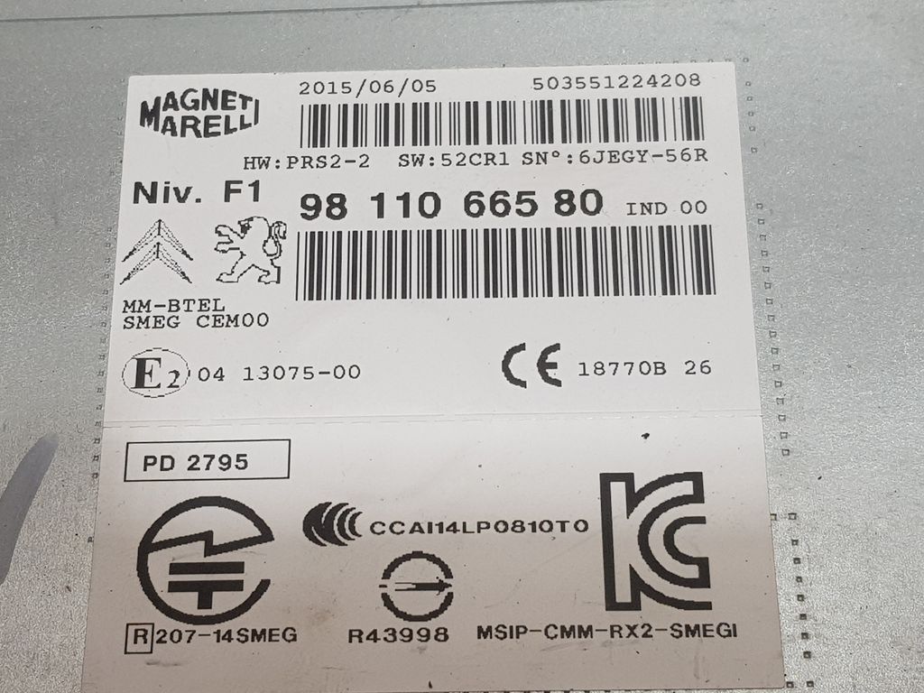 Sistema Audio / Radio Para Peugeot 208