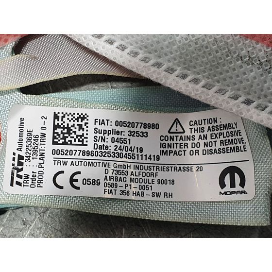 Airbag Cortina Delantero Derecho Para Fiat Tipo Ii Fam